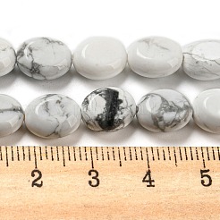 天然石ハウライトビーズ連売り  フラットオーバル  10x8x5.5mm  穴：0.8mm  約39個/連  15.47''（39.3センチメートル）&nbsp;G-M420-D04-01