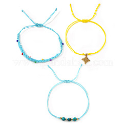 Summer Beach Style Adjustable Synthetic Green Turquoise Imperial Stone Beaded Bracelet Set&nbsp;UQ9789-1