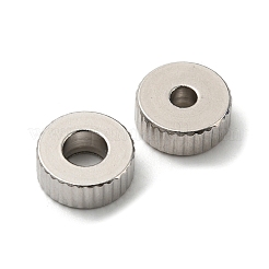 60個 4スタイル 201ステンレススチールビーズ  フラットラウンド  ステンレス鋼色  5~8x2~3mm  穴：2.2~3.5mm  15個/スタイル&nbsp;STAS-NB0001-67