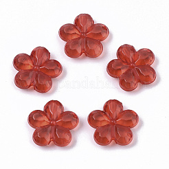 透明多面カットアクリルビーズ  花  ミックスカラー  14x14x4mm  穴：1.6mm  約128個/50g&nbsp;X-TACR-Q273-001