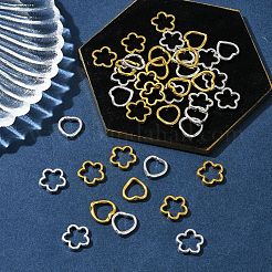 チベットスタイルの合金ビーズフレーム50個  鉛フリー＆カドミウムフリー  ハート  アンティーク黄金  13~13.5x13~14x2mm  穴：1.5mm&nbsp;TIBEB-FS0001-11AG