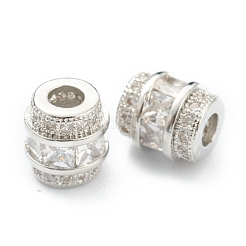 Brass Clear Cubic Zirconia Beads&nbsp;ZIRC-B010-27P