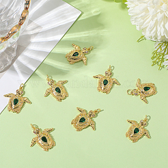 8Pcs Brass Micro Pave Cubic Zirconia Pendants&nbsp;KK-BBC0018-75