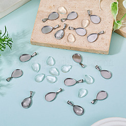 DIY 304 Stainless Steel Teardrop Pendant Making Kits&nbsp;DIY-TA0014-42