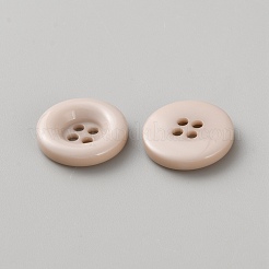 樹脂ボタン  4穴  フラットラウンド  雪  15x3.5mm  穴：1.6mm&nbsp;BUTT-WH20005-03B