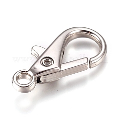 合金製カニカン  プラチナ  28x15x5mm  穴：3mm&nbsp;PALLOY-WH0070-21P