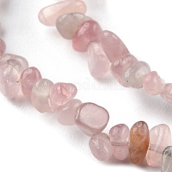 天然マダガスカル ローズクォーツビーズ連売り  チップ  1.5~4.5x3~13x2.5~8mm  穴：0.6mm  30.94~31.97インチ（78.6~81.2cm）&nbsp;G-G0003-B05