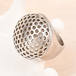 304ステンレススチールオープンカフリング  ラウンド  ステンレス鋼色  7.5mm  内径：17.4mm&nbsp;LS-RJEW-D336-05P
