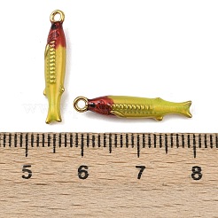 304ステンレススチールエナメルペンダント  魚  18KGP本金メッキ  イオンプレーティング（ip）  きいろ  21x4x3.5mm  穴：1.2mm&nbsp;STAS-C150-01B