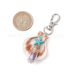Natural Aventurine & Amethyst & Howlite & Lapis Lazuli & Red Jasper & Synthetic Turquoise Chips inside Glass Wishing Bottle Pendant Decorations&nbsp;HJEW-JM03098