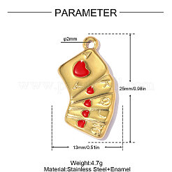 304 Stainless Steel Enamel Pendants&nbsp;STAS-OY018-02G