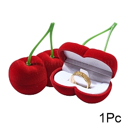 1Pc Valentine's Day Cherry Shaped Velvet Ring Gift Boxes&nbsp;VBOX-YW0001-01