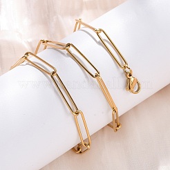 304 Stainless Steel Paperclip Chain Necklaces&nbsp;NJEW-Q013-02G
