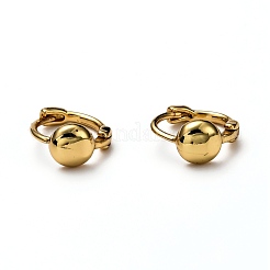 Brass Huggie Hoop Earrings&nbsp;EJEW-H121-04G