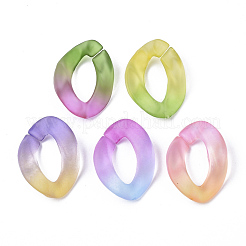 Spray Painted Two Tone Transparent Acrylic Linking Rings&nbsp;OACR-S036-001A-N