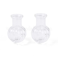 ガラスボトル  ビーズの容器  カボチャ  透明  2.45~2.6x1.6~1.75cm  穴：6mm&nbsp;AJEW-N002-06