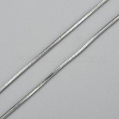 変色しない304ステンレススチールスクエアスネークチェーンネックレス  201ステンレススチールリング付き  カニカン付き  ステンレス鋼色  19.6インチ（50cm）  1.5mm&nbsp;NJEW-P170-01P-08