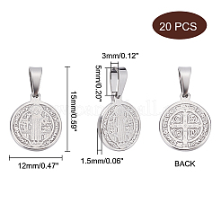 20Pcs 304 Stainless Steel Pendants&nbsp;STAS-DC0012-64