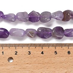 天然ラベンダーアメジストビーズ連売り  ナゲット  タンブルストーン  7~13x4.5~10x4.5~10mm  穴：1.2mm  約44~46個/連  15.08~16.14インチ（38.3~41cm）&nbsp;G-P497-01E-17