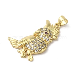 Rack Plating Brass Micro Pave Cubic Zirconia Pendants&nbsp;KK-C052-11G