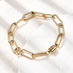 304 Stainless Steel Paperclip Chains Bracelets for Women&nbsp;BJEW-K237-21G