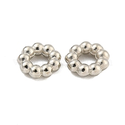 Ccbプラスチックスペーサービーズ  リング  プラチナ  7.5x2.5mm  穴：3mm&nbsp;CCB-L014-19P