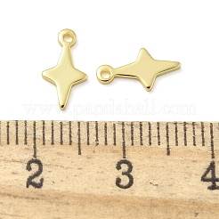 真鍮製チャーム  スター  18KGP本金メッキ  10x5x1mm  穴：0.9mm&nbsp;KK-C083-08G