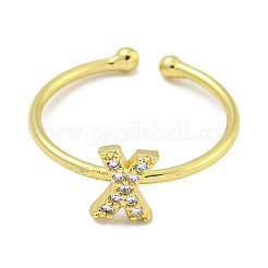 Rack Plating Brass Open Cuff Rings for Women&nbsp;RJEW-F162-02G-X
