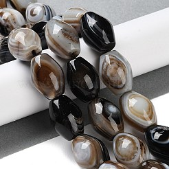 天然の瑪瑙ビーズ連売り  縞瑪瑙ビーズ  染め＆加熱  菱形  20~21x15mm  穴：1.4~1.8mm  約19個/連  15.08''（38.3センチメートル）&nbsp;G-NH0019-D02-03