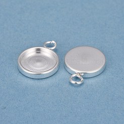 201 Stainless Steel Pendant Cabochon Settings&nbsp;STAS-I137-02C-S