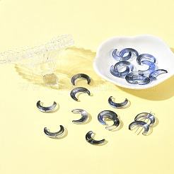 グラデーションカラーの手作りランプワークビーズ20個  ムーン  マリンブルー  16.5x13x5.5mm  穴：1mm  20個/セット&nbsp;LAMP-FS0001-18F