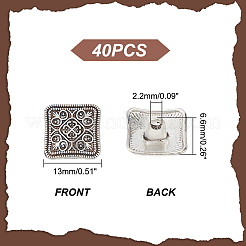 40Pcs Zinc Alloy Shank Buttons&nbsp;BUTT-UN0001-06