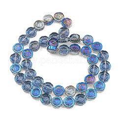 Half Plated Electroplate Glass Transparent Beads Strands&nbsp;EGLA-G037-10A-HP05