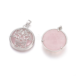 Natural Rose Quartz Pendants&nbsp;G-L512-J01