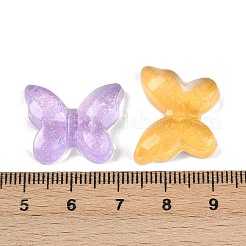 クリア樹脂カボション  蝶  スパンコール入り  ミックスカラー  17.5x21.5x5.5mm&nbsp;KY-P022-03M