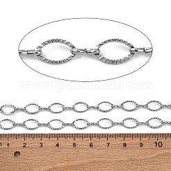 304ステンレススチール楕円リンクチェーン  溶接されていない  スプールで  ステンレス鋼色  11.5x6.5x0.2mm&nbsp;CHS-B006-13P