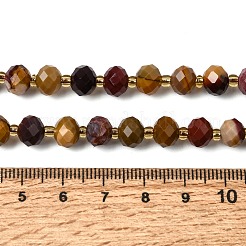 天然石モッカイトビーズ連売り  ファセットロンデルビーズ  シードビーズで  8x6~6.5mm  穴：1mm  約23~24個/連  7.68''（19.5cm）〜8.07''（20.5cm）&nbsp;G-D105-B04