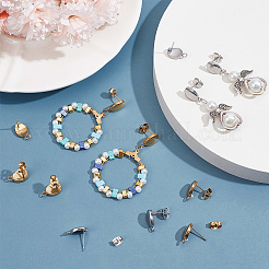60Pcs 2 Colors 304 Stainless Steel Stud Earring Findings&nbsp;STAS-BBC0005-65