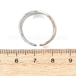 304ステンレススチールカフオープンリング  鉛フリー＆カドミウムフリー＆ニッケルフリー  ゴールデン·ステンレス鋼色  19mm  内径：18mm&nbsp;LS-RJEW-H266-04A-GP
