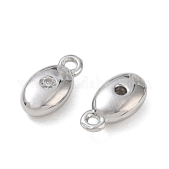 SHEGRACE Brass Micro Pave Clear Cubic Zirconia Charms&nbsp;XGRQ7H528-958P