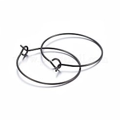 304 Stainless Steel Hoop Earring Settings&nbsp;X-STAS-H467-01B-25MM