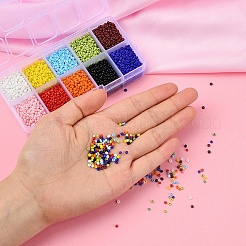 8000Pcs 10 Colors 12/0 Glass Seed Beads&nbsp;SEED-YW0001-33A