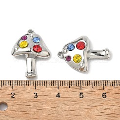 304ステンレススチールラインストーンペンダント  きのこチャーム  ステンレス鋼色  23.5x17.5x5mm  穴：1.2mm&nbsp;STAS-L308-01P