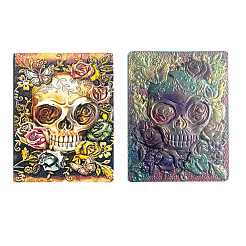 Silicone Skull & Rose & Butterfly Pattern Binder Notebook Cover Molds&nbsp;OFST-PW0014-57