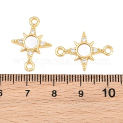 Brass Micro Pave Clear Cubic Connector Charms&nbsp;CU-CBA9482-03G