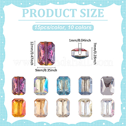 
80Pcs 10 Style Electroplate Transparent Glass Beads&nbsp;EGLA-PH0001-84