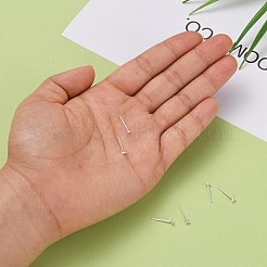 925スターリングシルバー製スタッドピアスパーツ  スタンプ925個付き  銀  12mm  ピン：0.7mm&nbsp;STER-S002-41