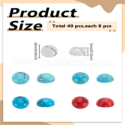 5 Colors Synthetic Turquoise Cabochons&nbsp;TURQ-LP0001-02C