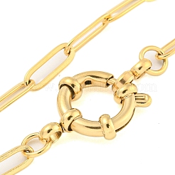 304 Stainless Steel Paperclip Chain Bracelets for Women&nbsp;BJEW-Q344-03G