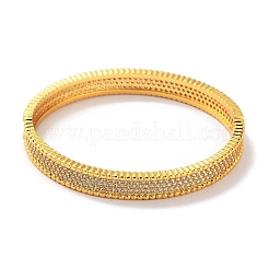Brass Micro Pave Clear Cubic Zirconia Hinged Bangles for Women&nbsp;BJEW-Z061-18G